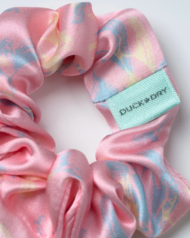 SILK SCRUNCHIE & BOW SCRUNCHIE SET - BLUSH PINK
