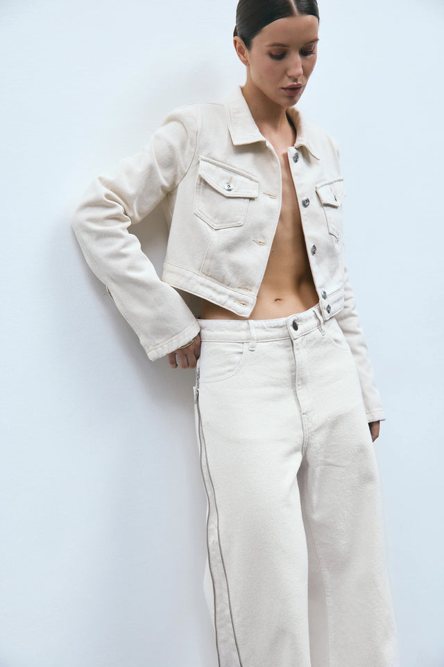 Milk denim jacket