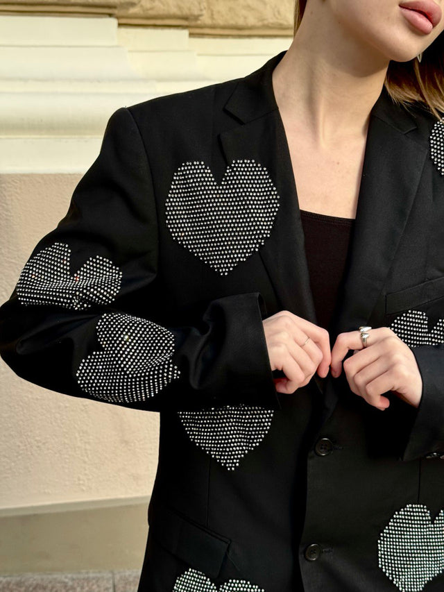 Jacket decorated with 10 hearts