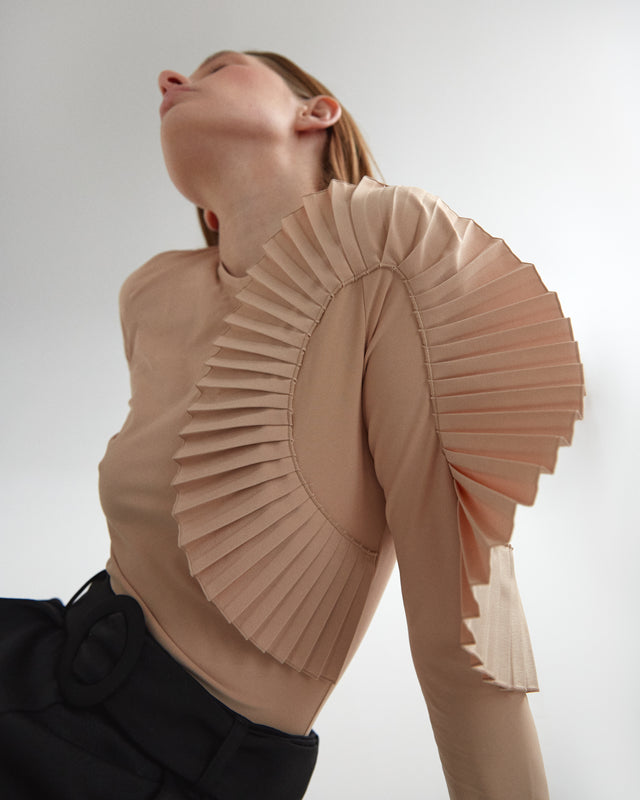 Long sleeve ruffle bodysuit