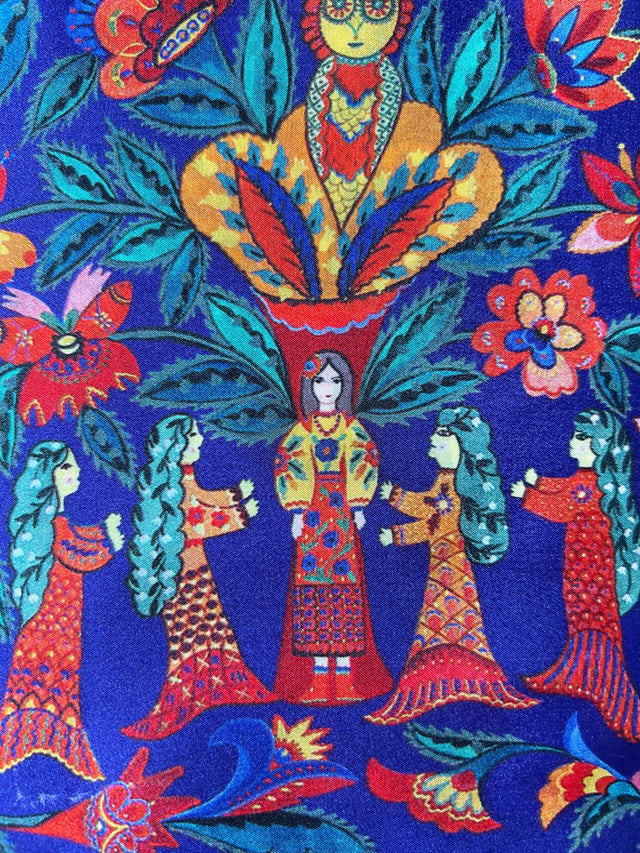 Silk twillie "By the oak the little mermaids..."