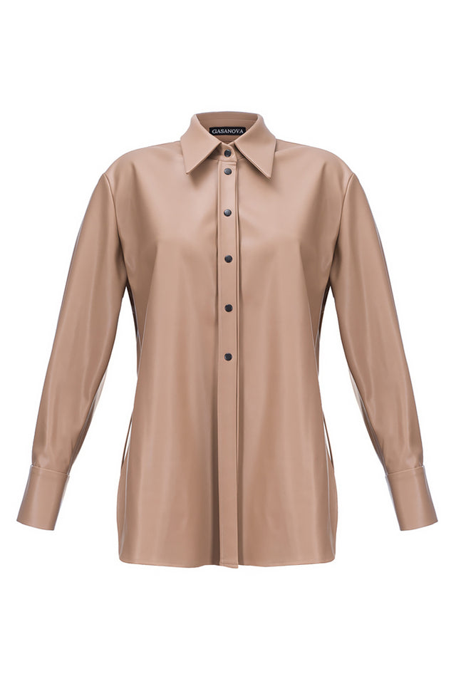 Eco leather shirt front view