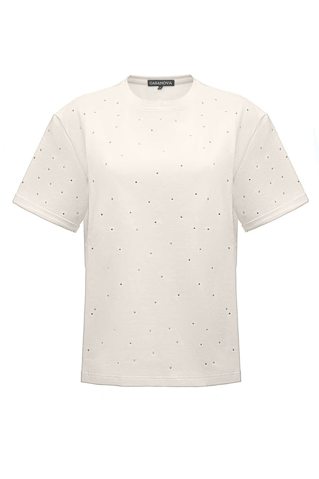 Beige T-shirt painting in pebbles