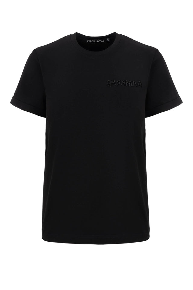 Black T-shirt with mini embroidery Gasanova