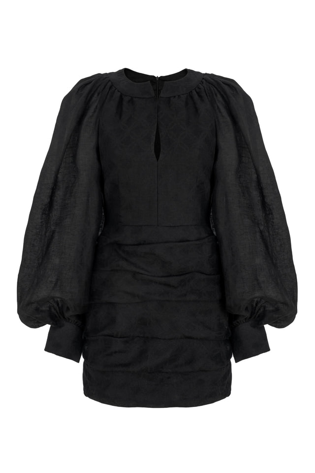 The dress is pleated