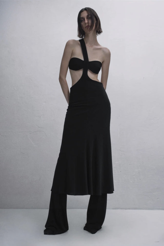 Model in black Dress #06 front view