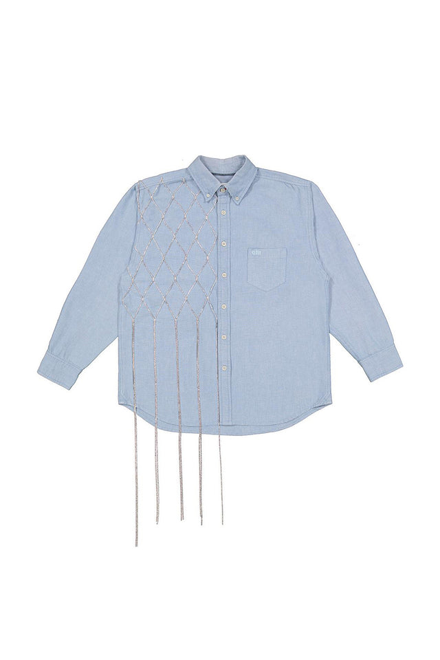 Blue Redesigned shirt with crystals