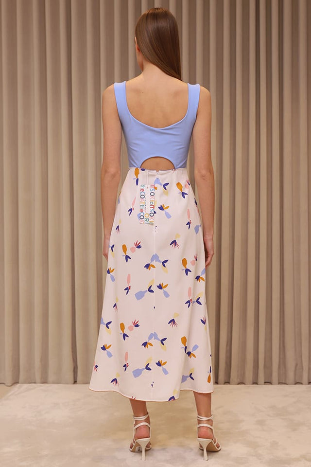 Model in Sundress combined jugs back view