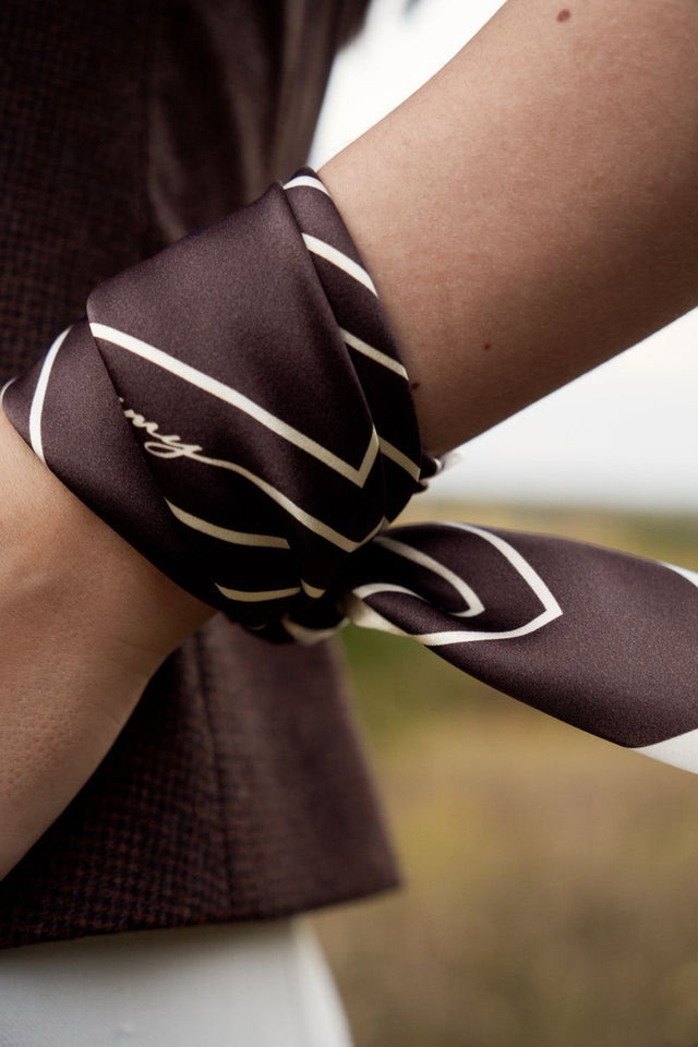 Silk pocket square "Morning coffee"