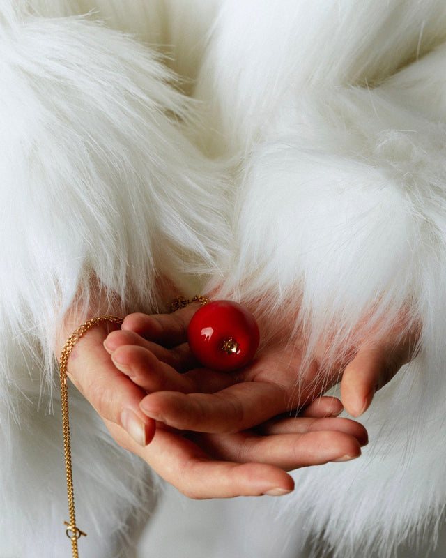 Pendant “Apple” with chain and silk cord