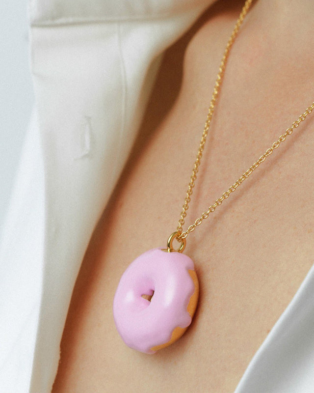 Pendant “Donut” pink with chain