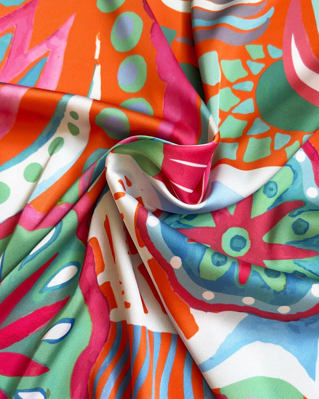 Rayon scarf "orange abstraction"