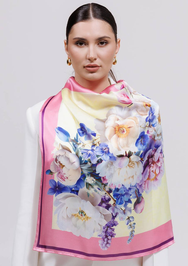 Silk scarf - Ukrainian may flowers