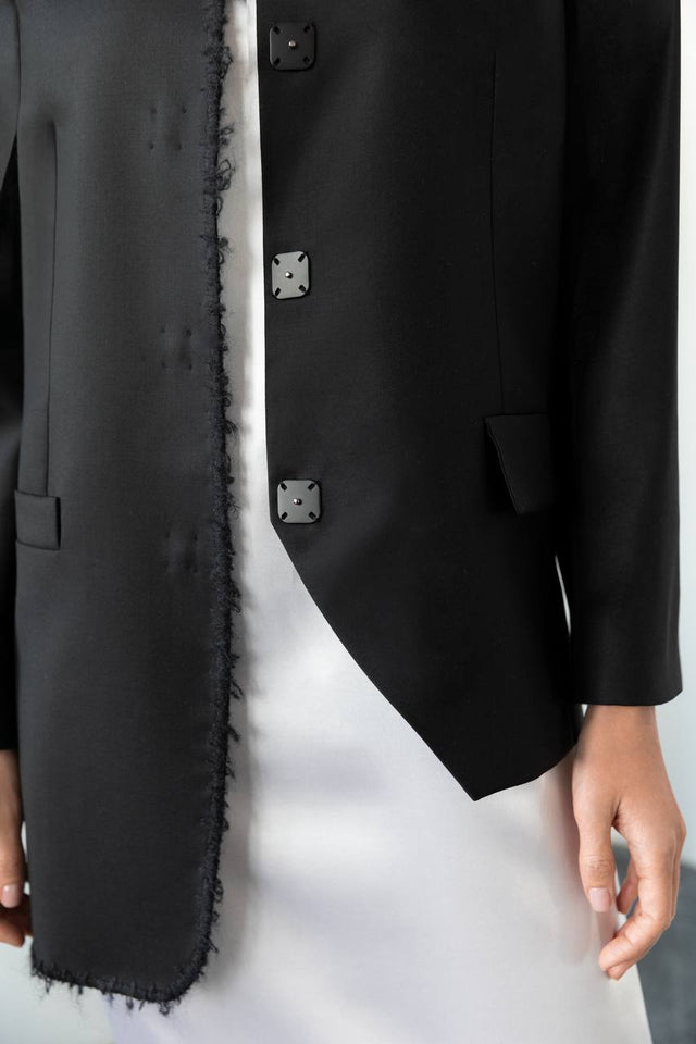 Black blazer with a Mohair Edge