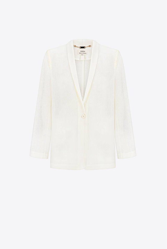 Ivory Blazer-Shirt with a Mohair Weaving