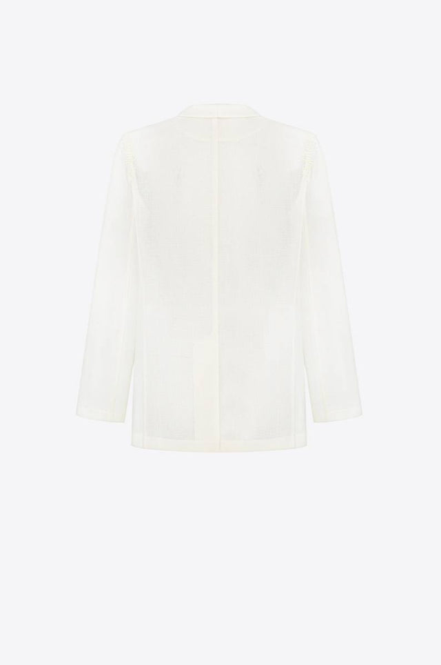 Ivory Blazer-Shirt with a Mohair Weaving