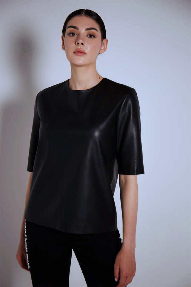 Eco-leather T-shirt