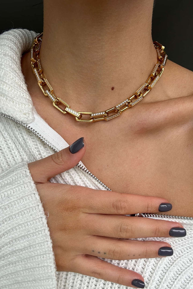 Model in Eden chain necklace