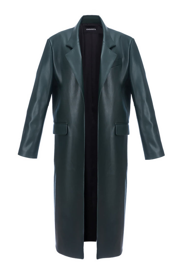 Eco leather coat front view