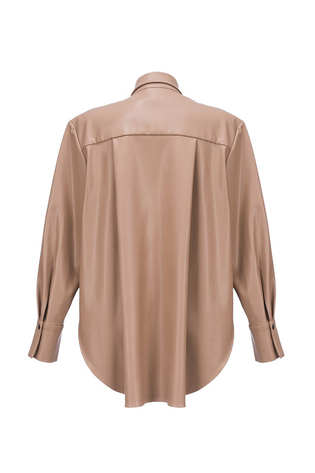 Eco leather shirt back view