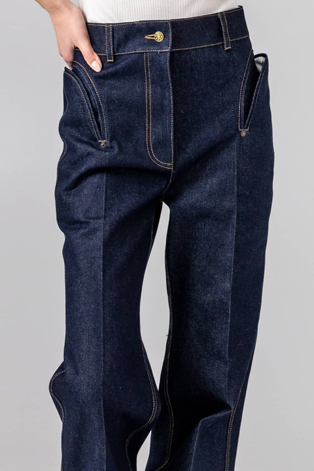 Trousers #09 dark blue front view