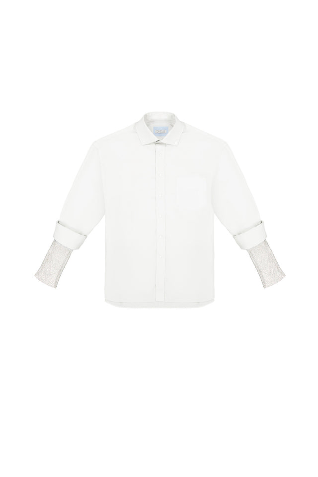 White Redesignet sleeve shirt